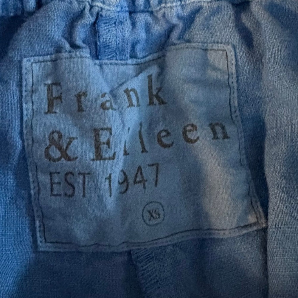 Frank & Eileen Womens Mae Linen Shorts XS Blue Pull On Casual Travel Coastal - Picture 5 of 7